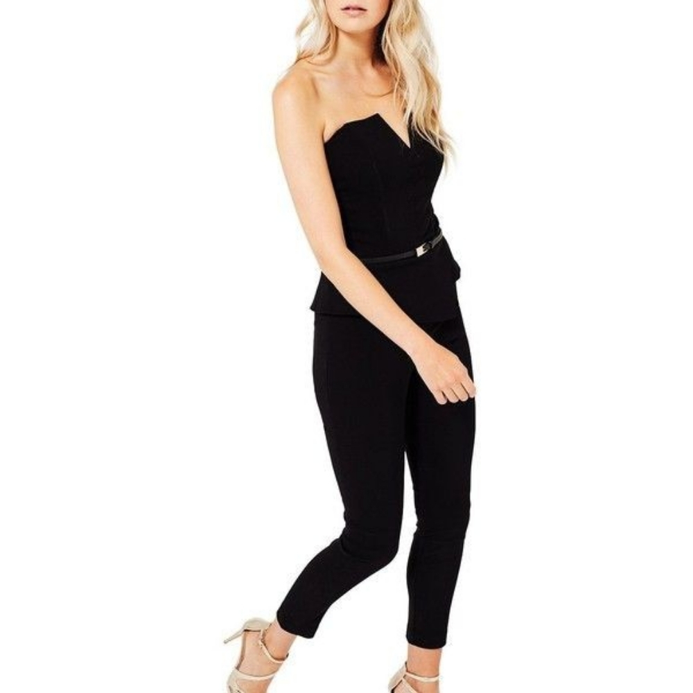 Miss Selfridge Black Jumper with Belt
